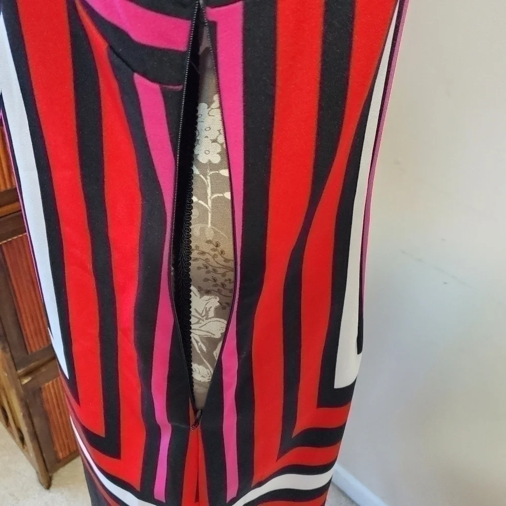 Voir Voir red pink & white striped dress sz. 8 - Picture 5 of 7